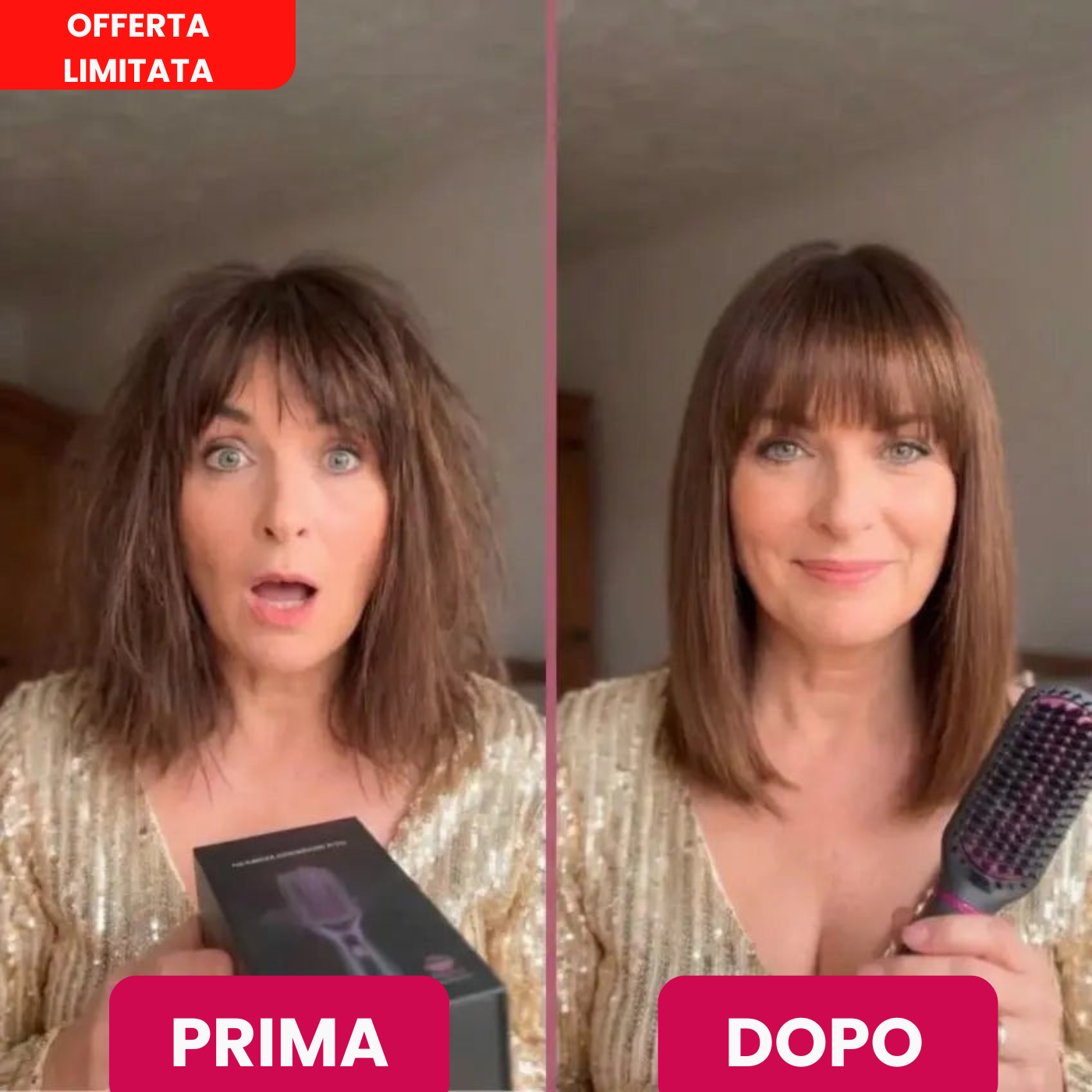 Spazzola Riscaldante BellaLiscia per Capelli Corti