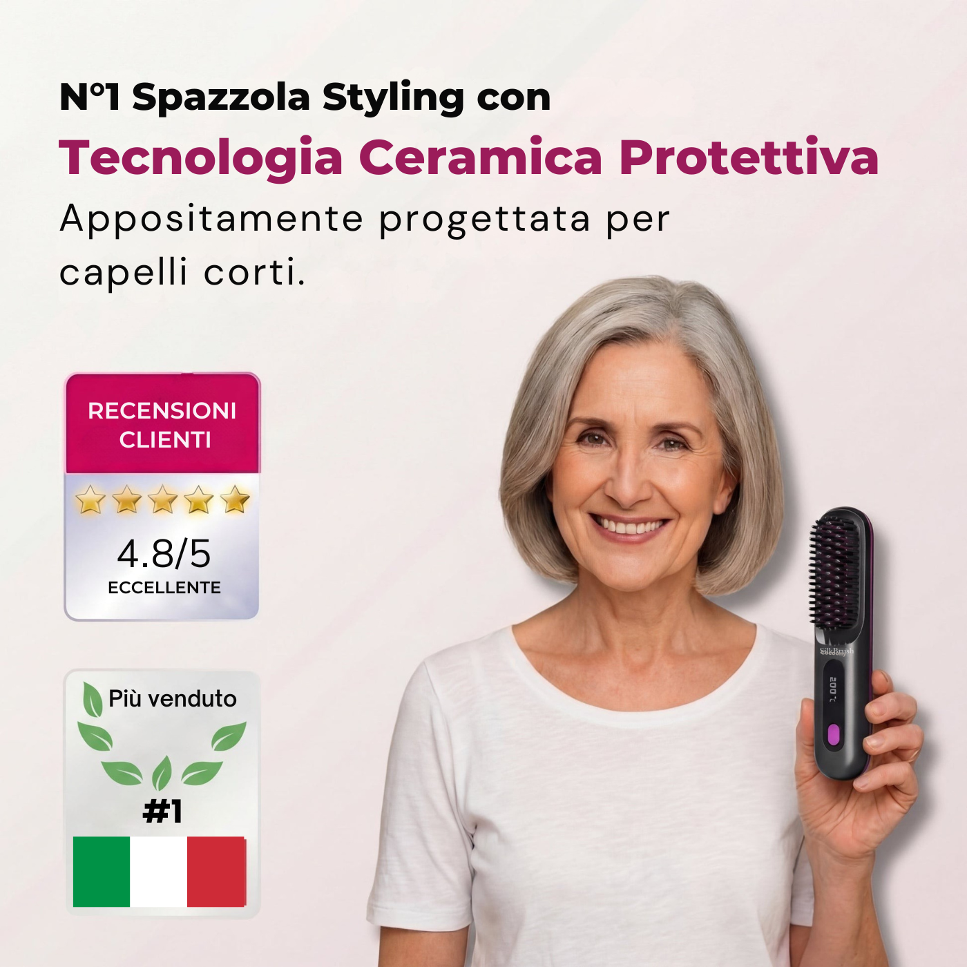 Spazzola Riscaldante BellaLiscia per Capelli Corti